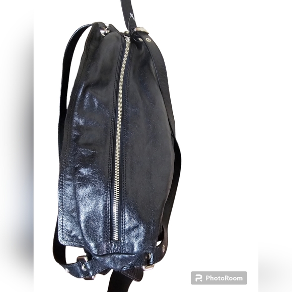 Nuovedive Made in Italy large black hobo leather handbag - Picture 4 of 9